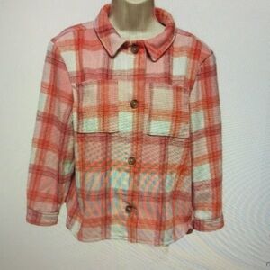 Plaid Kids Shirt - Pink and White
